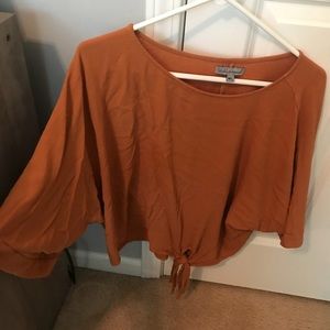 Mustard color front tie shirt